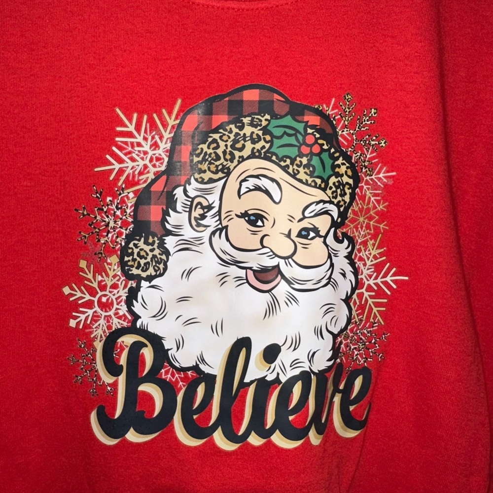 NWOT Handcrafted Santa Claus Believe Shirt XL - Picture 2 of 4